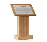 Angled Walnut Multimedia Podium, Spacious Lectern for Churches, Weddings & Speeches, 48x36x123cm (19x14x48in) - Elegant Classroom Pulpit with Lip