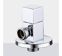 Angled Water Isolating Valves Diverter Brass Ceramic Spool G1/2 Angle Valve Chrome Black Wall Mounted for Sink Bathroom Balcony(Chrome B)