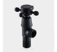 Angled Water Isolating Valves Diverter Brass G1/2 Black Wall Mounted Cross Handle Angle Valve for Bathroom Kitchen Sink(Black a)