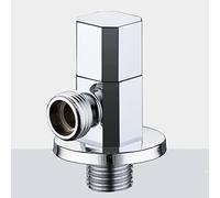 Angled Water Isolating Valves Diverter Brass G1/2 Shut Off Angle Valve Chrome Black Wall Mounted for Sink Bathroom Balcony(Chrome a)