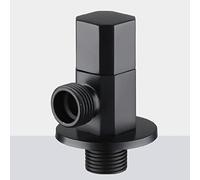 Angled Water Isolating Valves Diverter Brass G1/2 Shut Off Angle Valve Chrome Black Wall Mounted for Sink Bathroom Balcony(Black a)