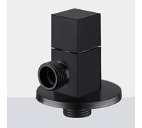 Angled Water Isolating Valves Diverter Brass G1/2 Shut Off Angle Valve Chrome Black Wall Mounted for Sink Bathroom Balcony(Black B)