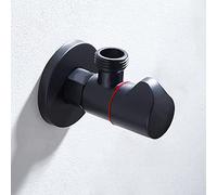 Angled Water Isolating Valves Diverter G1/2 Brass Angle Valve Black and Chrome(Black a)