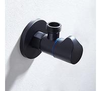 Angled Water Isolating Valves Diverter G1/2 Brass Angle Valve Black and Chrome(Black B)