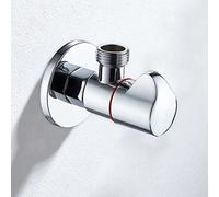 Angled Water Isolating Valves Diverter G1/2 Brass Angle Valve Black and Chrome(Chrome a)