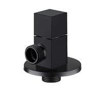Angled Water Isolating Valves Diverter G1/2 Brass Angle Valve for Bathroom and Toilet Black and Chrome(Black B)