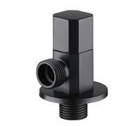 Angled Water Isolating Valves Diverter G1/2 Brass Angle Valve for Bathroom and Toilet Black and Chrome(Black a)