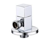 Angled Water Isolating Valves Diverter G1/2 Brass Angle Valve for Bathroom and Toilet Black and Chrome(Chrome B)