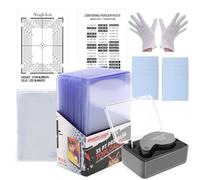 Anglekai 139 Pieces Card Rating Kit, Card Rating Centering Tool Set with Card Centering Tool/Magnifying Tool/100P Transparent Cards/25P Card Holder/10P Towel/Soft Case