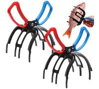 Anglekai 3 Pack Fish Gripper, Non-Slip 3 Claw Metal Fishing Pliers Gripper for Fish Control Clamp, Colorful Fishing Claw Grabber Holder (3)