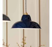 Anglepoise Original 1227 Brass Midi Wide Pendant Light, blue