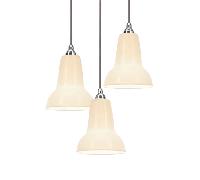 Anglepoise Original 1227 Mini Ceramic Cluster Pendant Pure White (3x Pendants + 1x Ceiling Rose Kit)