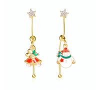 ANGLEQUEEN Christmas Earrings for Women Cute Santa Claus Tree Snowman Bell Stud Dangle Tassel Earring Xmas Ornament Earring Christmas Jewelry Stocking Stuffers Gift 2025, L, Metal, No Gemstone