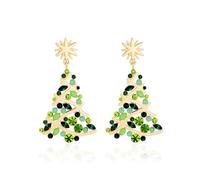 ANGLEQUEEN Christmas Earrings for Women Sparkling Rhinestone Christmas Tree Dangle Earrings Xmas Pearl Bow Jingle Bell Earring Xmas Holiday Earring Jewelry Stocking Stuffers New Year Gift 2025, L