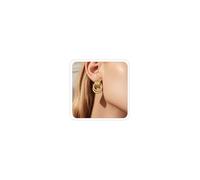 ANGLEQUEEN Chunky Gold Earrings for Women Trendy Gold Knot Hollow Earring Golden Hoop Stud Earrings GoldStatement Earring Prom Jewelry Gifts, L, Brass, No Gemstone