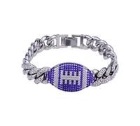 ANGLEQUEEN Football Bracelets for Women Football Game Day Dad Mom Bracelets Trendy Rhinestone Rugby Bracelet Vintage Sports Lover Bracelet Gameday Jewelry for Women, 5.5 UK, Alloy Steel, no gemstone