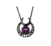 ANGLEQUEEN Goth Black Moon Necklace Witch Accessories for Women Vintage Witch Necklace Costume Halloween Cosplay Jewelry Gothic Vampire Necklaces, Metal, No Gemstone