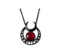 ANGLEQUEEN Goth Black Moon Necklace Witch Accessories for Women Vintage Witch Necklace Costume Halloween Cosplay Jewelry Gothic Vampire Necklaces, Metal, No Gemstone