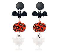 ANGLEQUEEN Halloween Earrings for Women Acrylic Fun Spooky Human Skull Spider Bat Broken Claw Halloween Earrings Halloween Party Earrings Prom Jewelry Present, Acrylic, No Gemstone