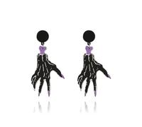 ANGLEQUEEN Halloween Earrings for Women Acrylic Fun Spooky Human Skull Spider Bat Broken Claw Halloween Earrings Halloween Party Earrings Prom Jewelry Present, Acrylic, No Gemstone