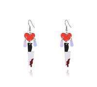 ANGLEQUEEN Halloween Earrings for Women Acrylic Pumpkin Spooky Bat Dagger Earrings Cute Fun Halloween Holiday Earrings Halloween Prom Earrings, Acrylic, No Gemstone