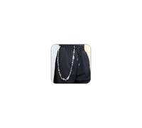 ANGLEQUEEN Punk Layered Pants Chain for Men Women, Silver Heart Cross Rivet Tassel Wallet Chains, Hip Hop Pocket Chains, Goth Jewelry Key Chain Wallet for Men, L, Metal, No Gemstone