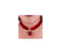 ANGLEQUEEN Queen Of Hearts Accessories for Women Vampire Necklace Vintage Red Black Necklace Queen Of Hearts Cosplay Halloween Jewelry, Metal, No Gemstone