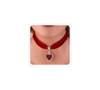 ANGLEQUEEN Queen Of Hearts Accessories for Women Vampire Necklace Vintage Red Black Necklace Queen Of Hearts Cosplay Halloween Jewelry, Metal, No Gemstone
