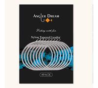 ANGLER DREAM 8 Pack Welded Tapered Leader Fly Fishing Leader with Loop 9ft 0/1/2/3/4/5/6/7X Nylon Leader (Welded Loop Fly Leader, 1x)