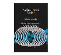 ANGLER DREAM 8 Pack Welded Tapered Leader Fly Fishing Leader with Loop 9ft 0/1/2/3/4/5/6/7X Nylon Leader (Fly Leader & strong loop, 2x)