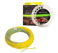 Angler Dream Gold Fly Line 90/100FT Weight Forward Floating 2 3 4 5 6 7 8 9WT Fly Fishing Line (MOSS GREEN + FLUO YELLOW, WF5F -90FT)