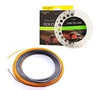 Angler Dream Gold Fly Line 90/100FT Weight Forward Floating 2 3 4 5 6 7 8 9WT Fly Fishing Line (ORANGE + GRAY, WF8F -100FT)