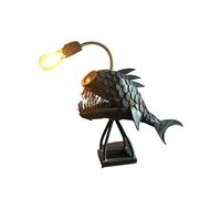 Angler Fish Lamp USB Rechargeable Desktop Metal Light Handmade Craft Room Decoration Small