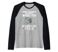 Angler Fisherman - I Don't Always Tell People Where I Fish Raglan Baseball Tee