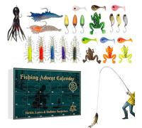 Angler for Men, 24-Day Fishing Lure - Countdown Calendar with Fish Bait Set for the Holidays - for Men, Husband, Father, Angler, Friend, Travel and
