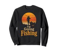 Angler I'm Going Fishing Retro Sunset Gift Sweatshirt