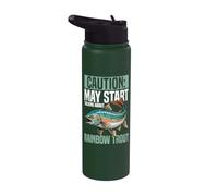 Angler May Start Talking About Rainbow Trout Fishing Stainless Steel Insulated Water Bottle