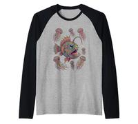 Anglerfish Deep Sea Creatures Cute Jelly Fish Raglan Baseball Tee