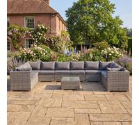 Anglesey - 10 Seat Large U-Shape Modular Set In Grey On Grey