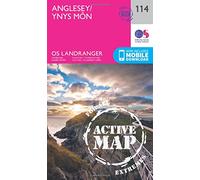 Landranger Active 114 Anglesey Map With Digital Version - Pink, Pink One Size