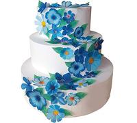 Anglesit 67 X PRE-CUT BEAUTIFUL BLUE FLOWERS & LEAVES SET EDIBLE WAFER/RICE PAPER PRE CUT CUPCAKE CAKE DESSERT TOPPERS BIRTHDAY PARTY WEDDING BABY SHOWER EASTER DECORATIONS
