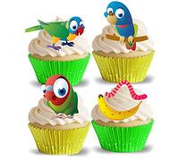 Anglesit PRE-CUT CUTE PARROTS EDIBLE RICE/WAFER PAPER CUPCAKE CAKE DESSERT TOPPERS KIDS CHILDREN BIRTHDAY GIRL BOY PARTY TROPICAL BIRDS DECORATIONS