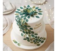 Anglesit Pre-Cut Glittery Rose Leaves Edible Rice Wafer Paper Flowers Cupcake Toppers Shimmery Golden Sparkling Leaf Cake Decorations Birthday Wedding Party