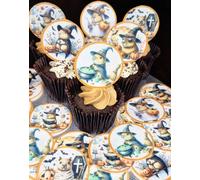 Anglesit Pre-Cut Kawaii Halloween Capybara Edible Rice Wafer Paper Cupcake Toppers Cake Decorations Animals Autumn Birthday Fall Wedding Kids Children Party Celebration (Capybara)