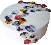 Anglesit Pre-Cut Pansy Flowers Edible Wafer/Rice Paper Flower Cupcake Cake Dessert Toppers Birthday Party Wedding Baby Shower Mother's Day Easter Decorations