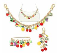 ANGLESJELL 3PCS Derby Bag Charms for Women Enamel Rose Horseshoe Keychain Brooches Derby Outfits Horse Racing Gifts