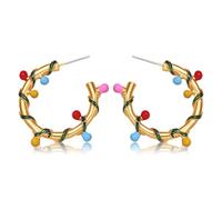 ANGLESJELL Beaded Christmas Earrings for Women Rhinestone Xmas Tree Earrings Snowman Present Box Dangle Earrings Christmas Party Earrings Holiday Festive Jewelry Gifts, L, Zinc, No Gemstone