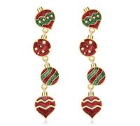 ANGLESJELL Beaded Christmas Earrings for Women Rhinestone Xmas Tree Earrings Snowman Present Box Dangle Earrings Christmas Party Earrings Holiday Festive Jewelry Gifts, L, Zinc, No Gemstone