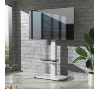 angleton wooden pedestal tv stand - white