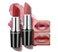Anglicolor 2Pcs Metallic Pink + Red Lipstick,Hydrating Creamy Formula